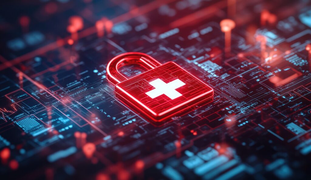 Image of medical records locked in a computer